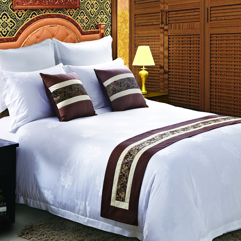 Luxury Merritt Hotels Biancheria da letto in lino Set di cotone bianco king size a righe
