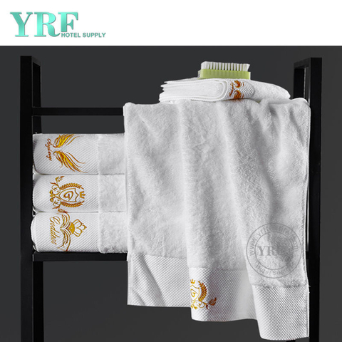 Asciugamani morbidi in jacquard per l'asciugamano da bagno in cotone egiziano al 100% dell'hotel bianco