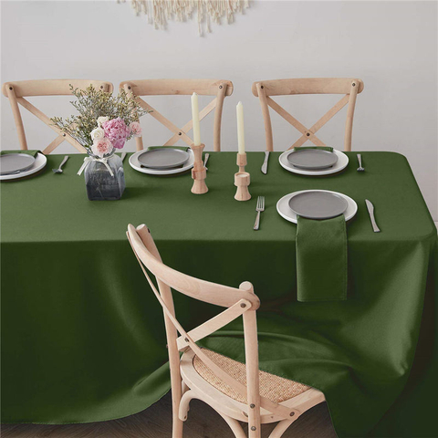 Tovaglia rettangolare per tavolo da pranzo oliva pura 90x156 pollici 100% poliestere senza rughe per ristorante