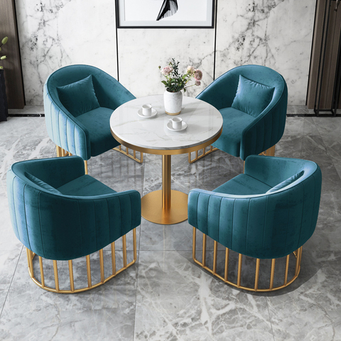 Tavolo e sedia da negoziazione in marmo di lusso leggero in vendita