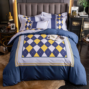 Lussuosa biancheria da letto in cotone spazzolato in tessuto confortevole letto king size 4 pezzi