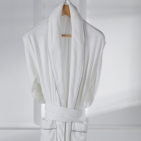 Accappatoio Kimono bianco personalizzato di qualità alberghiera 100% corallo
