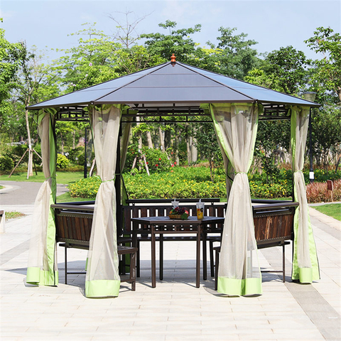 Struttura in alluminio di qualità con tavoli e sedie gazebo da giardino